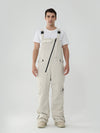 Men's Air Pose Oblique Zipper Cargo Snow Bibs Pants
