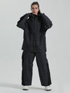Women's Gsou Snow Checkered Freestyle Snow Jacket & Pants Sets